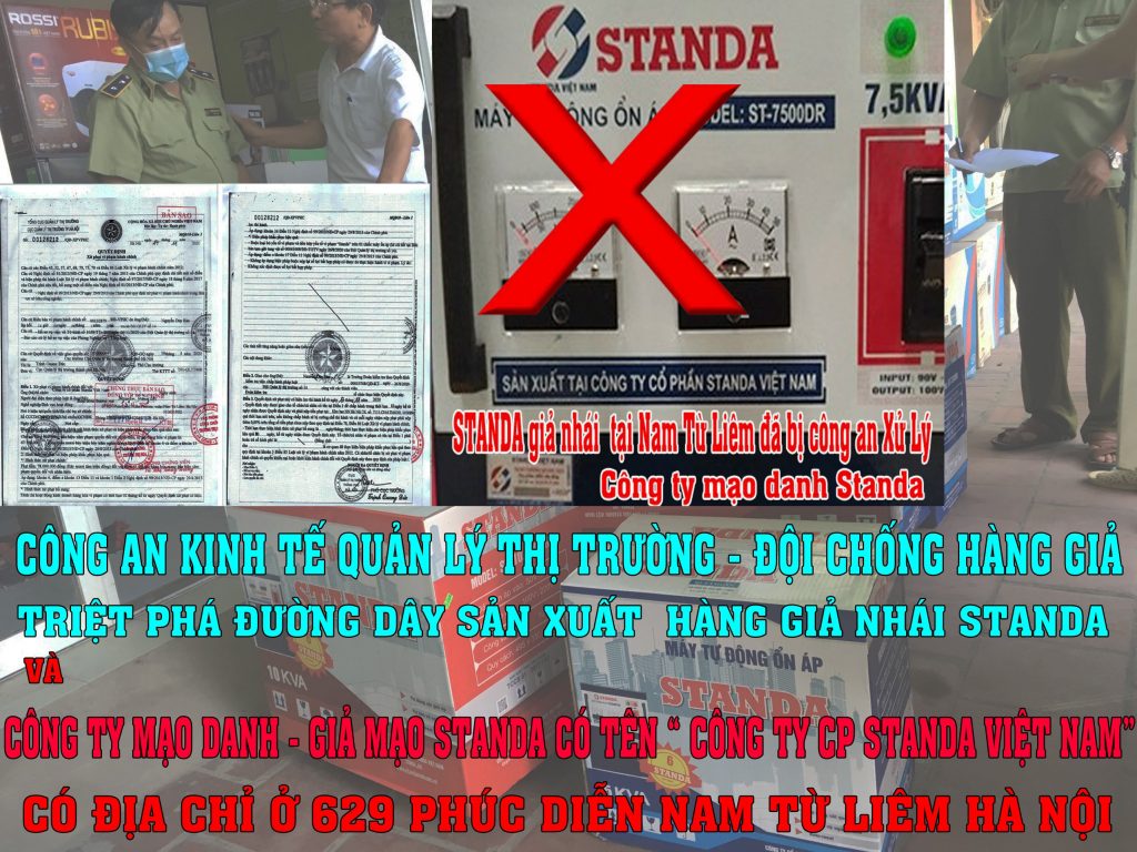 Các đơn vị sản xuất ổn áp STANDA giả nhái đã bị công an xử lý